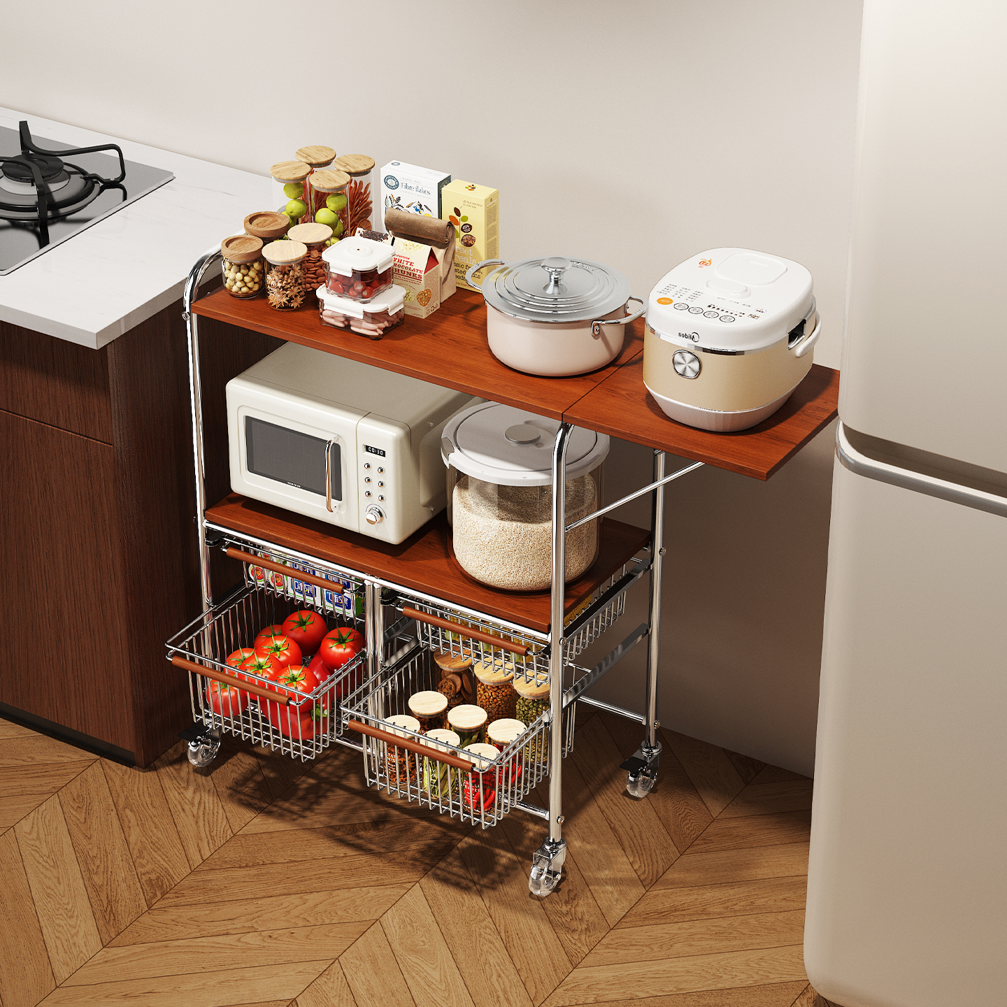 a生厨房置物架微波炉架调料架