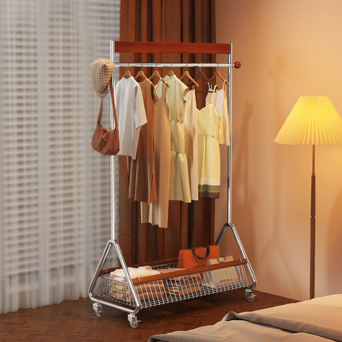 a生实木衣架落地卧室次净衣帽架