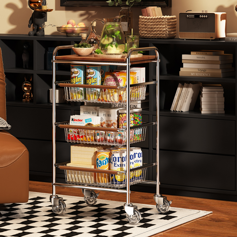 a生中古小推车家用零食置物架