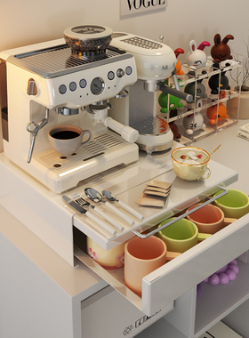 a生桌面咖啡机置物架摆放台餐边柜水吧抽屉茶包胶囊分类收纳盒