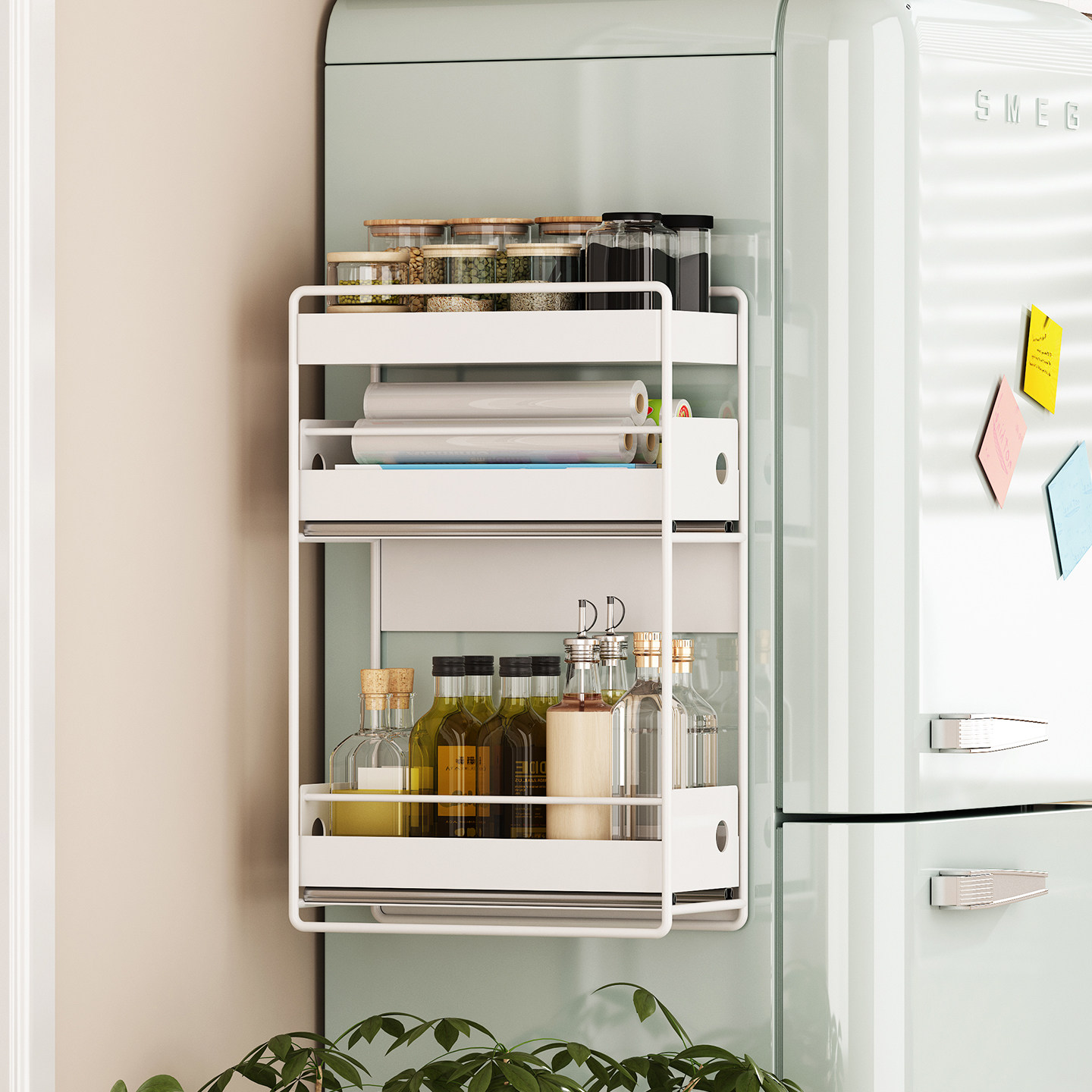 冰箱侧收纳置物架磁吸夹缝挂壁式厨房储物用品抽拉多层缝隙调料架,厨房/烹饪用具,厨房置物架/置物柜/角架,淘宝优惠券,粉丝福利购,淘宝优惠卷