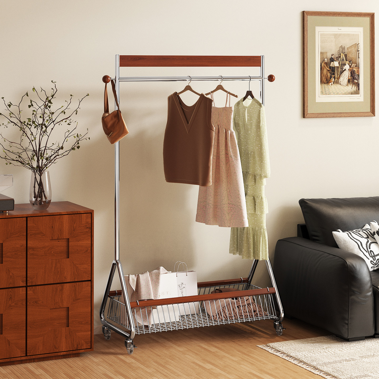 a生落地挂衣架卧室衣帽架可移动