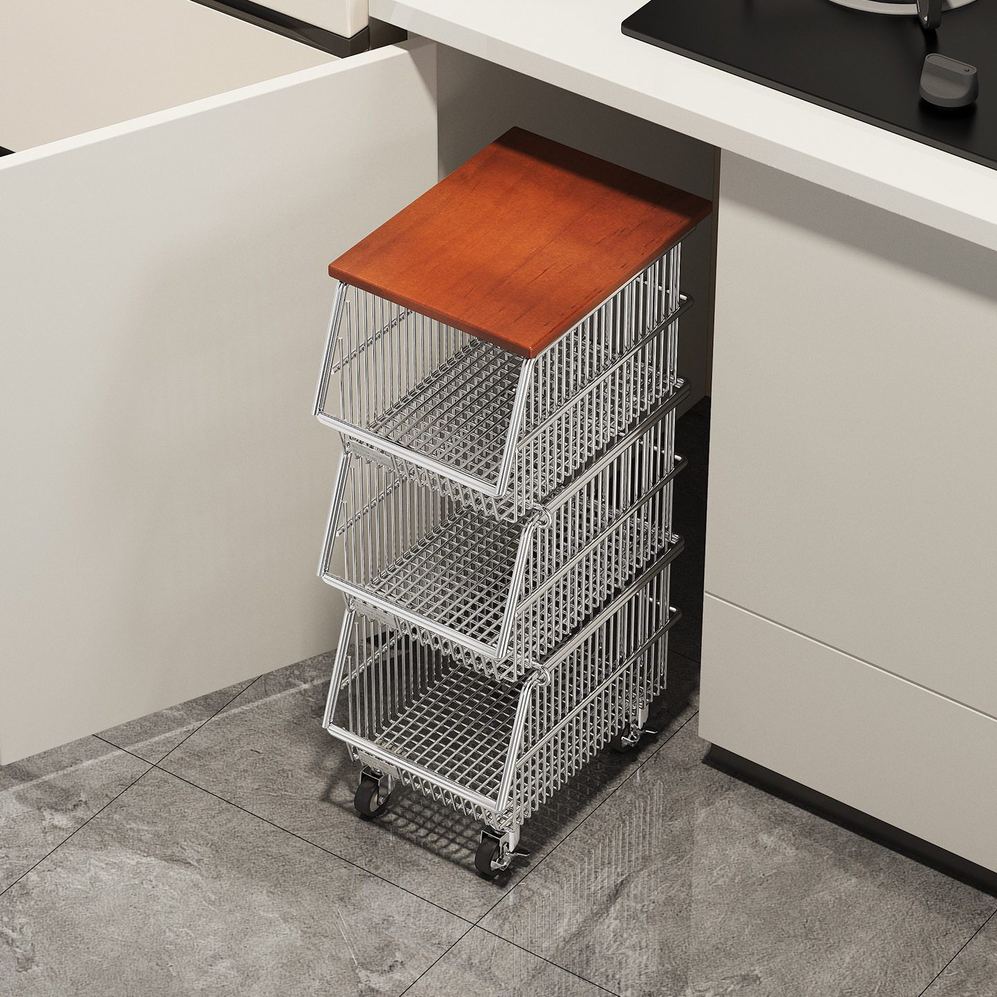 a生橱柜内小推车置物架厨房收纳