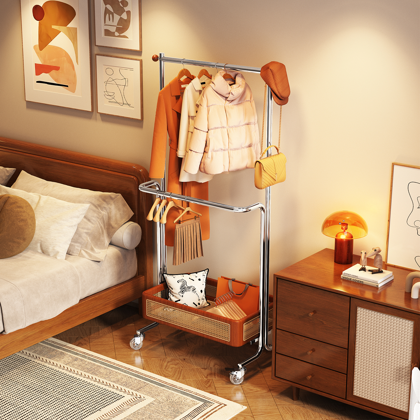 a生2025新款落地挂衣架卧室转角