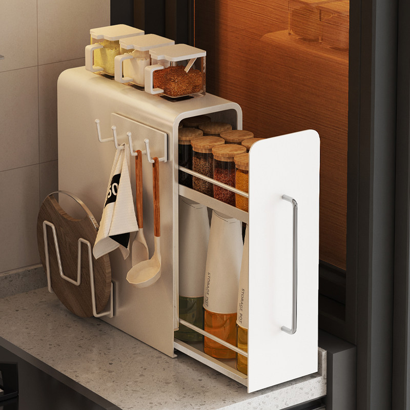 抽拉式调料置物架多功能台面高端收纳架子2025新款台式转角调料架