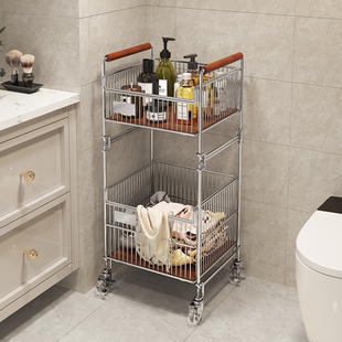 脏衣篓分区卧室脏衣服收纳筐多层移动浴室洗衣篮卫生间推车置物架