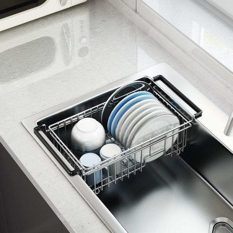 多功能不锈钢厨房水槽伸缩沥水架置物架水池上放碗碟收纳架子,厨房/烹饪用具,水槽置物架,淘宝优惠券,粉丝福利购,淘宝优惠卷