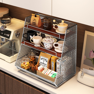 中古桌面零食置物架客厅台面多层杯子收纳盒厨房多功能蔬菜水果篮