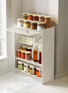 a生厨房调料置物架带门家用多功能台面调味品防尘收纳橱柜转角柜