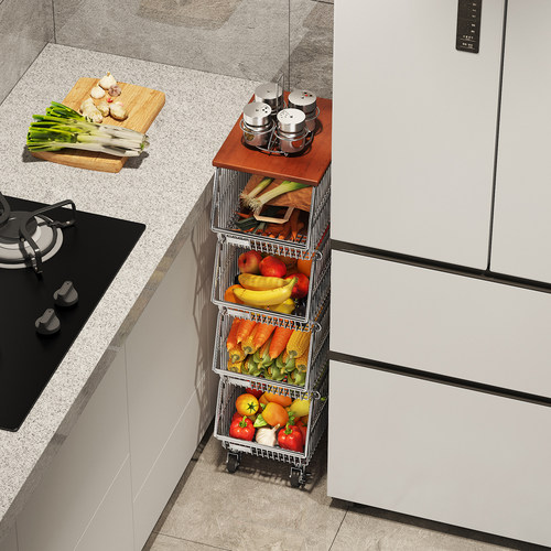 a生厨房置物架零食小推车收纳筐