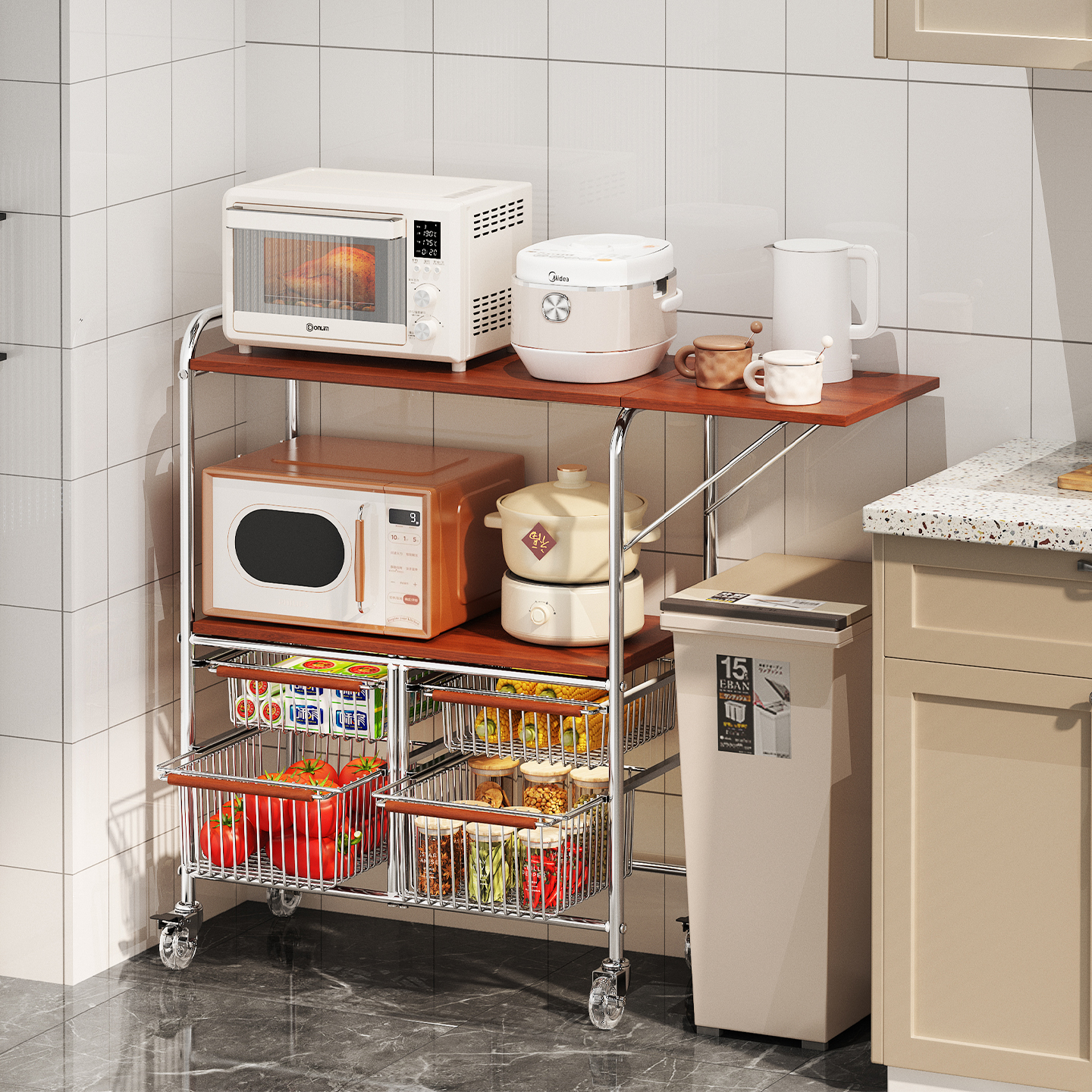 a生厨房蔬菜置物架微波炉收纳架