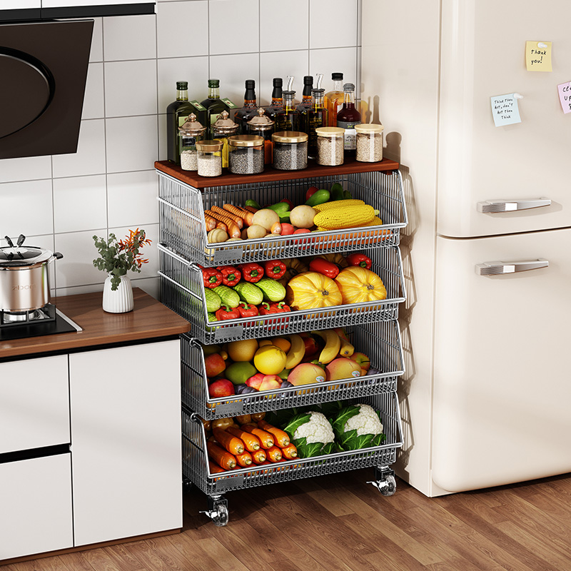 a生304不锈钢置物架货架多层菜篮