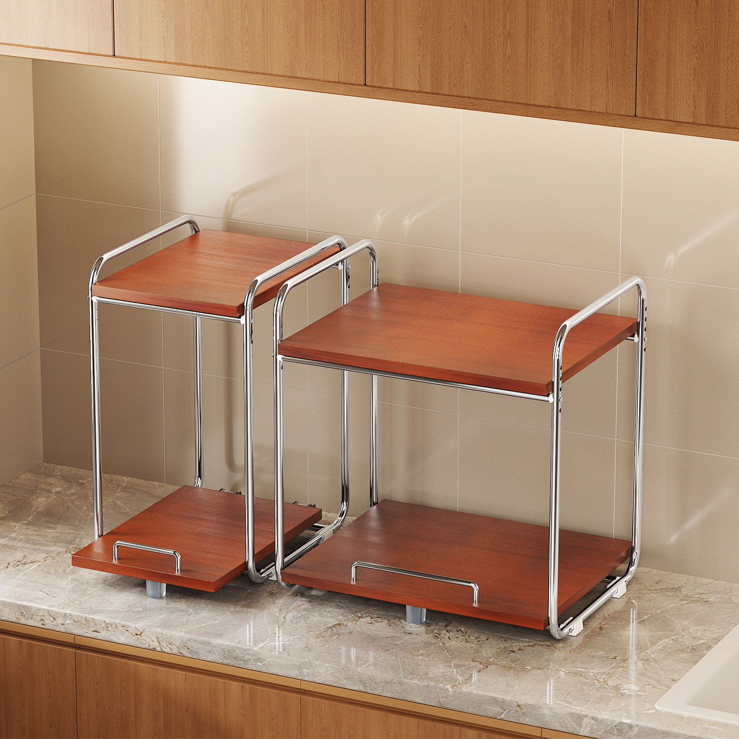 厨房抽拉式置物架微波炉支架台面拐角一体靠墙电饭煲烤箱收纳架子,厨房/烹饪用具,微波炉置物架,淘宝优惠券,粉丝福利购,淘宝优惠卷