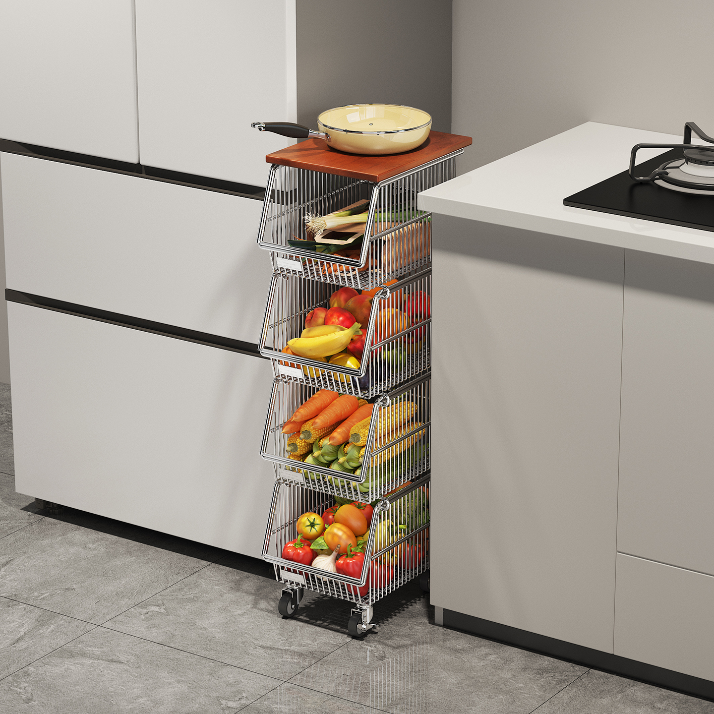 a生新款厨房置物架小推车多功能