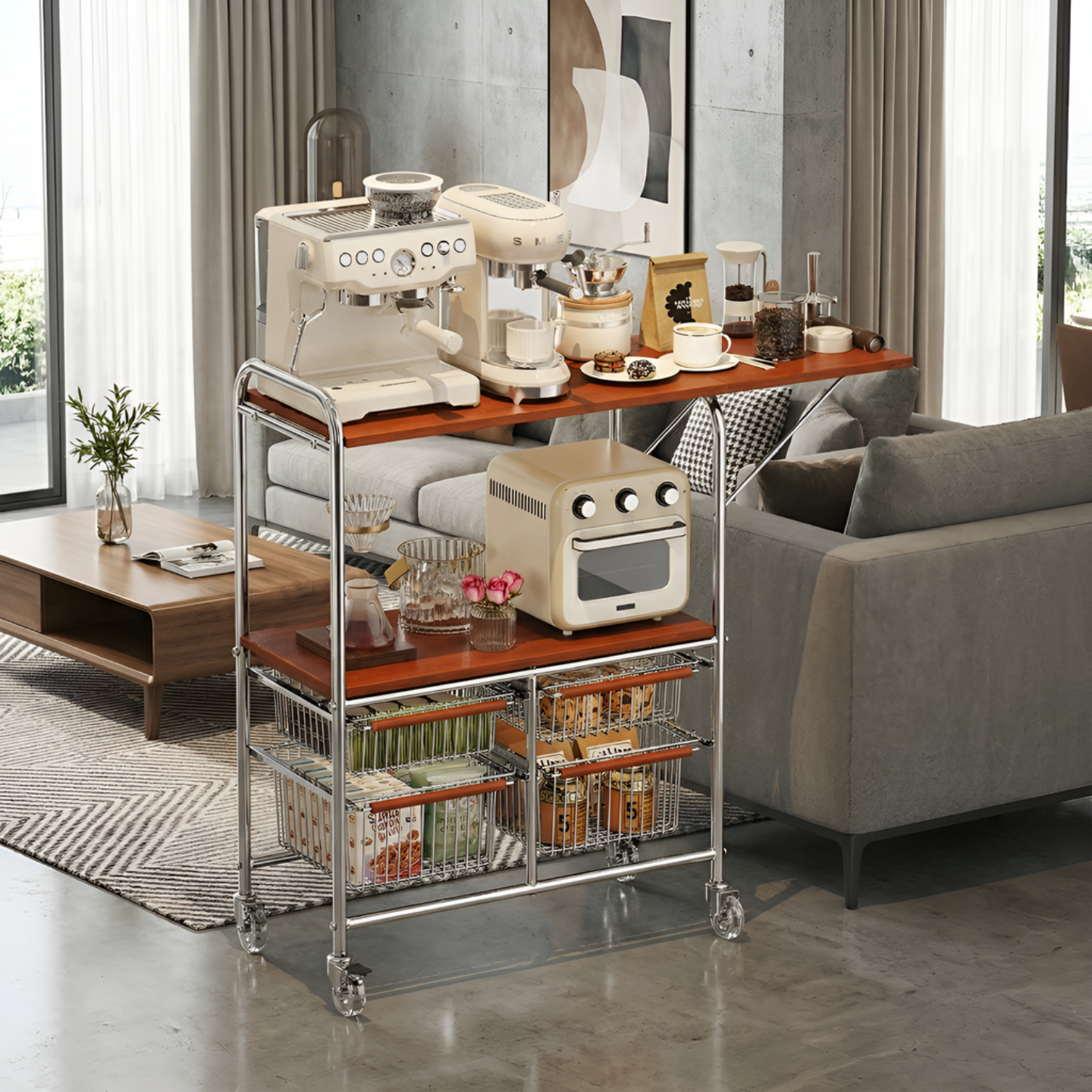 零食小推车置物架多功能沙发可移动茶几桌餐边储物柜子轻奢高级感,住宅家具,角几/边几,淘宝优惠券,粉丝福利购,淘宝优惠卷