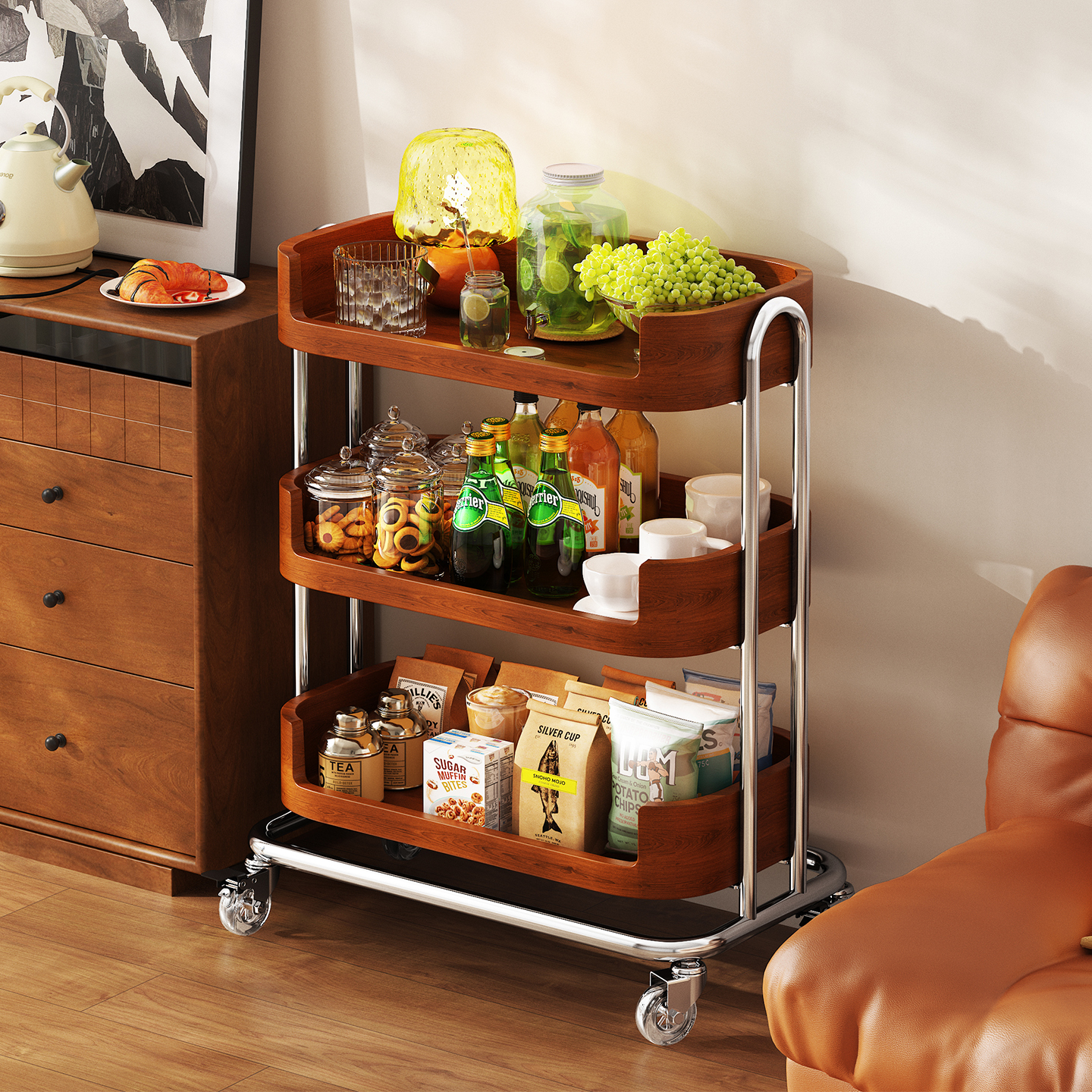 a生客厅沙发边几零食收纳置物架