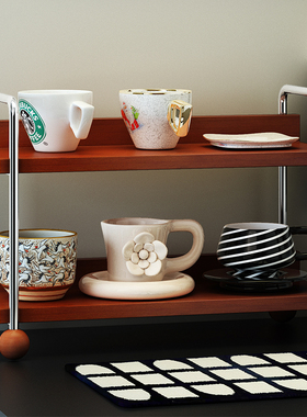 中古杯架水杯收纳架轻奢马克杯咖啡杯柜吧台桌面茶杯具杯子置物架