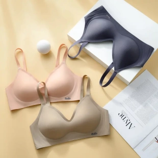 蕾丝法式 无痕少女内衣小胸聚拢无钢圈调整型收副乳运动美背文胸罩