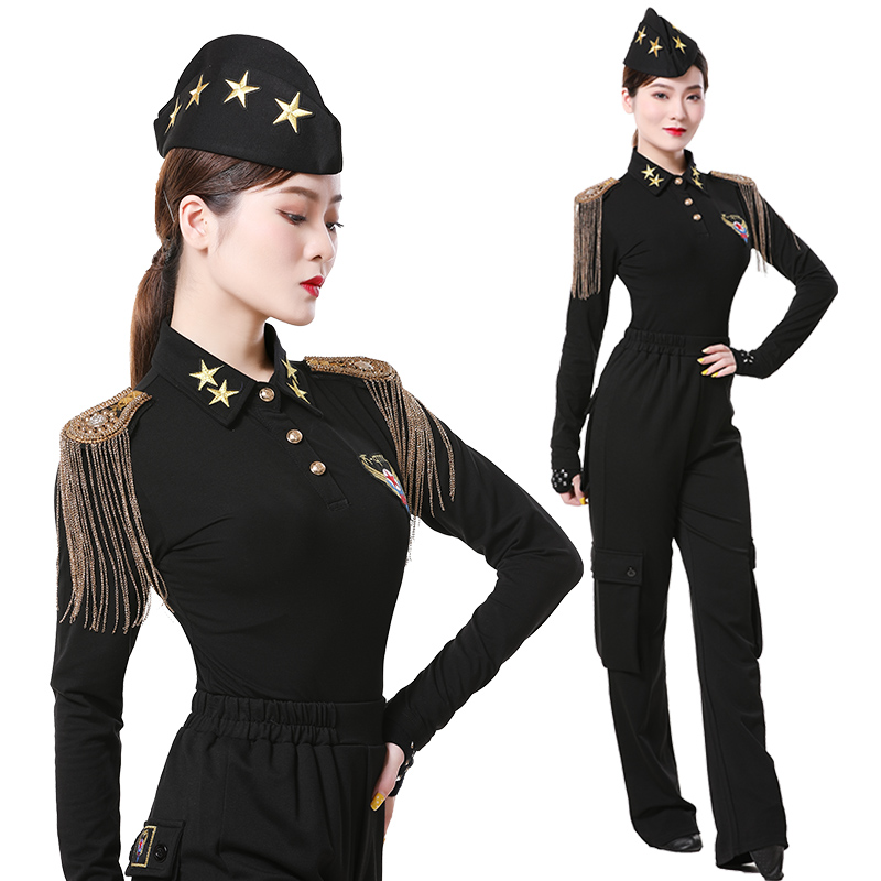 春夏款水兵舞服装短袖男女流苏