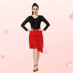 秋季新款汉舞王伦巴舞服时尚吉特巴拉丁舞三步踩广场舞长袖半身裙