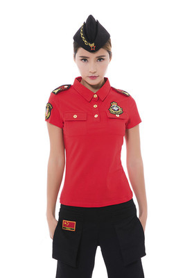 水兵舞上衣翻领短袖t恤长袖服装