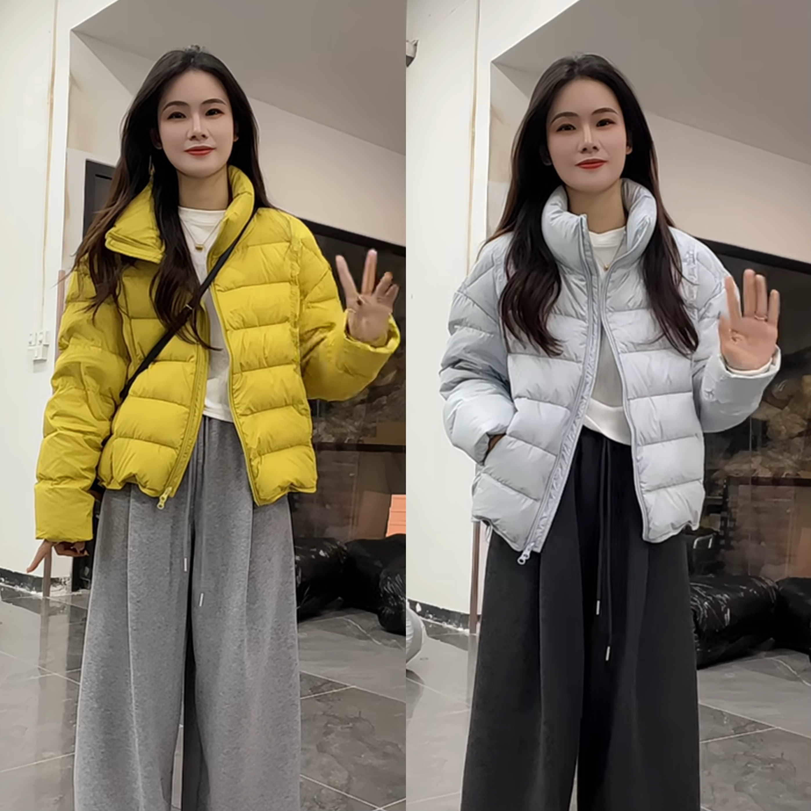 2025冬季新款羽绒服女短款小个子加厚保暖白鸭绒面包服排骨外套女