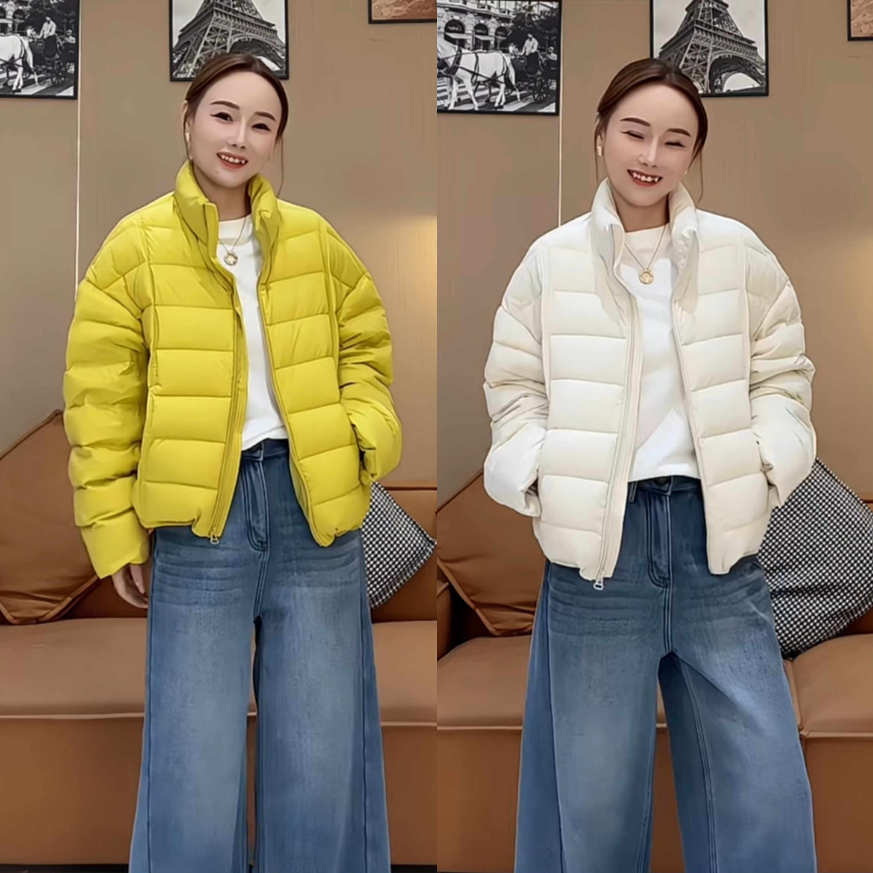 排骨羽绒服女短款2025冬季新款立领90白鸭绒小个子面包服保暖外套