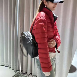 新国标90白鸭绒排骨羽绒服短款 本命年红色立领小个子外套 2025冬季