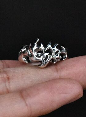 进口男女款925纯银哥特爱心戒指