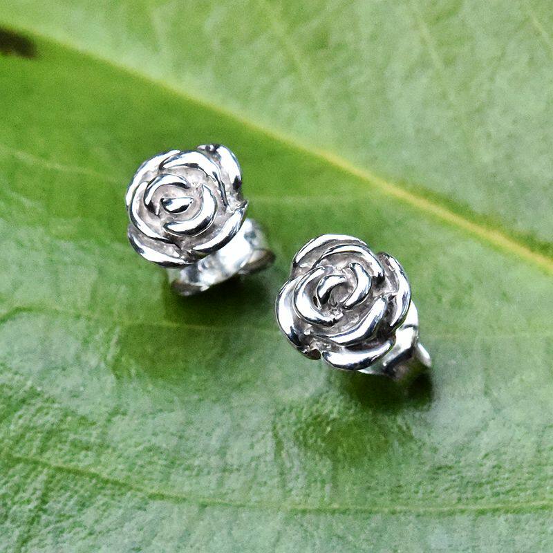 泰国进口女士复古哥特风立体蔷薇花泰银耳钉925纯银花朵耳饰单只