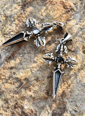 进口男女款925纯银金刚杵吊坠