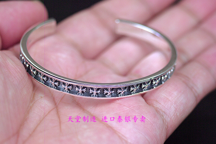 泰国进口简约风精致图案纯银手镯