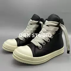 23 New Style Thick-Soled Platform Shoes with Thick Shoelaces, High-Top Fashion Sponge Thick-Soled Height-Increasing Sheepskin Trendy Men's Shoes