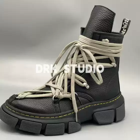 24Ss New Joint Style Five-Pointed Star Crazy Strap Thick-Soled Boots Men's Boots