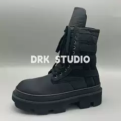 25 New Style Lace-Up High-Top Black Warrior Thick-Soled Dark Fashion Boots Men's Shoes Boots