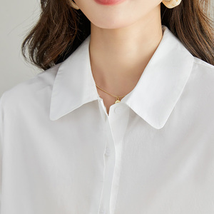 新款設(shè)計感小眾氣質(zhì)白色襯衫女長袖顯瘦百搭上衣圖片