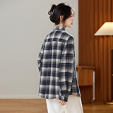 可风各磨毛衬衫59074P108K172.8韩版加厚磨毛格子衬衫，女装衬衫，可风各