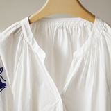 可风各长袖衬衫55117P79K126.4H版花卉钉珠刺绣衬衫，女装衬衫，可风各