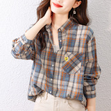 29016衬衫苏格兰格子衬衣女长袖文艺气质复古纯棉上衣潮,女装衬衫,可风各, 29016衬衫苏格兰格子衬衣女长袖文艺气质复古纯棉上衣潮,女装衬衫,可风各,