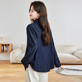 可风各牛仔衬衫58048P99K158.4复古文艺森系牛仔外套长袖衬衫女，女装衬衫，可风各