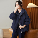 可风各棉服59081P180K228格纹拼接加棉连帽外套女，女装棉衣/棉服，可风各