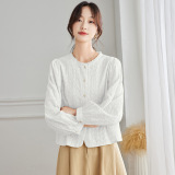 可风各长袖衬衫58009P78K124.8新中式风刺绣衬衫女长袖，女装衬衫，可风各