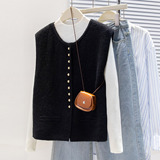可风各针织马甲510032P40K64针织马甲背心韩版简约无袖款，女装马甲，可风各