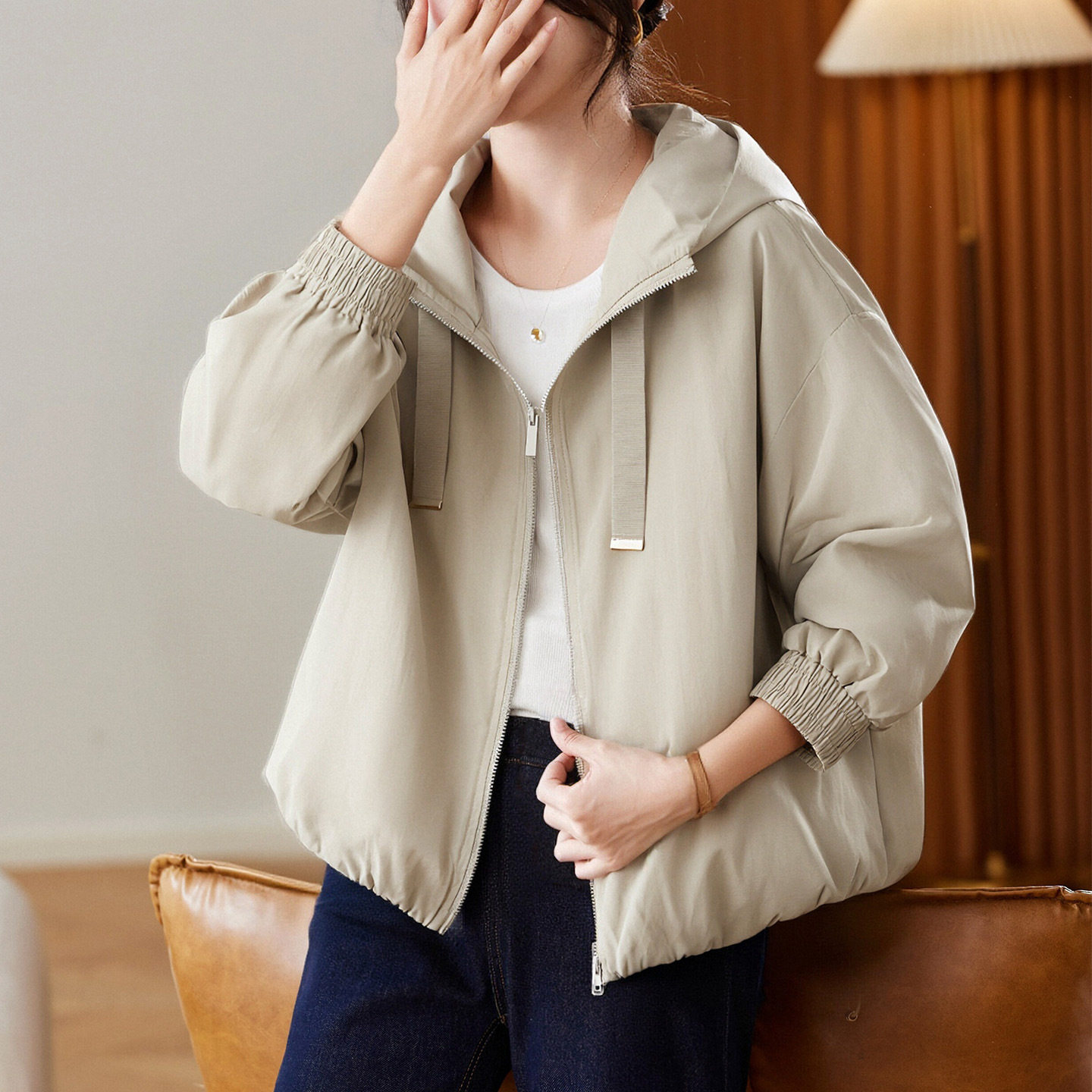 可风各短风衣59008P157K251.2高品质连帽风衣外套，女装风衣，可风各