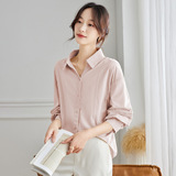 可风各长袖衬衫58013P79K126.4翻领白衬衫女长袖，女装衬衫，可风各