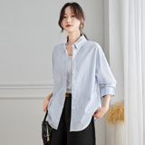 可风各长袖衬衫58074P98K156.8式时尚条纹衬衫女长袖，女装衬衫，可风各