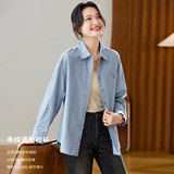 可风各衬衫510530P63K100.8蓝条纹衬衫女长袖2，女装衬衫，可风各