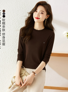 可风各T恤511007P65K104木耳边圆领打底衫上衣