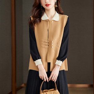 气质宽松开衫马甲外套女装秋季新款，女装马甲，可风各