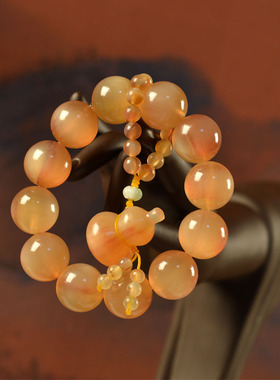 玉化西藏老羊角冰粉血猫眼佛珠手持捻珠葫芦富甲复古文玩把件男女